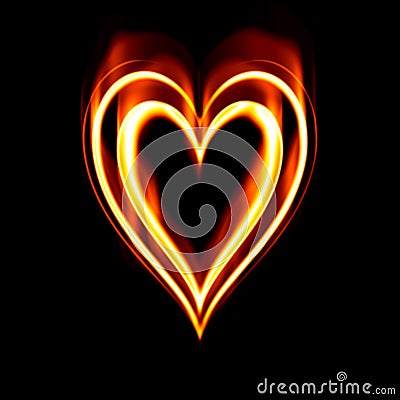 Burning passion heart fire Vector Illustration