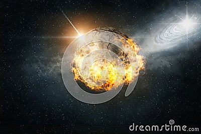 Burning planet Stock Photo