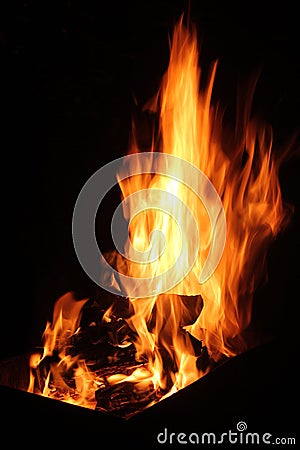 Burning powerful fire Stock Photo