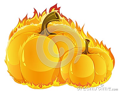 Burning pumpkins Vector Illustration
