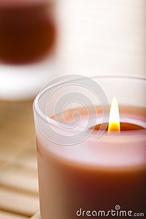 Burning scented candles Stock Photo