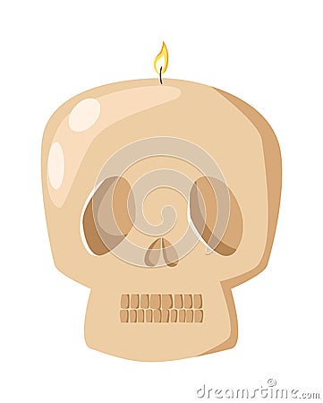 Burning skull candle flat vector illustration Vector Illustration