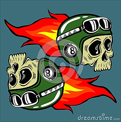 Burning skull illustration vectors Vector Illustration