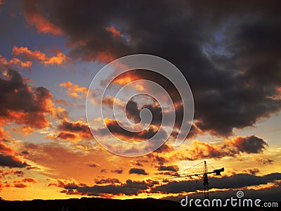 Burning sky Stock Photo