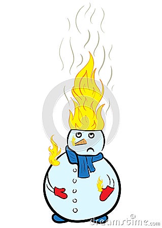 The burning snowman Stock Photo