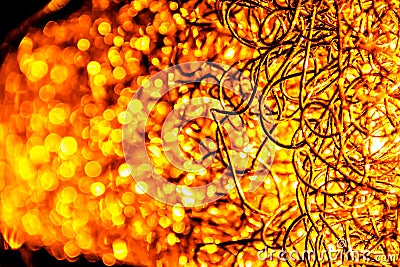 Burning steel wires lamp Stock Photo