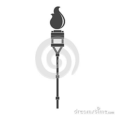 Burning tiki torch icon Cartoon Illustration