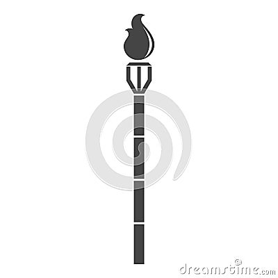 Burning tiki torch icon Cartoon Illustration