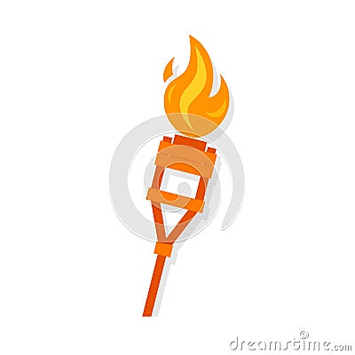 Burning tiki torch icon Vector Illustration
