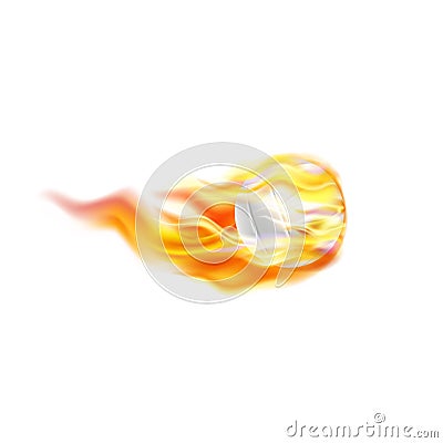 Burning volleyball ball flying Vector Illustration