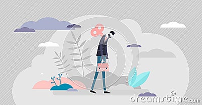 Burnout concept, tiny business person vector illustration Vector Illustration