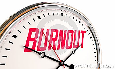 Burnout Exhaustion Stress Clock Time Overworked 3d Illustration Stock Photo