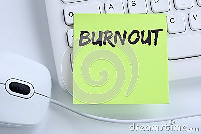 Burnout ill illness stress stressed at work business concept mouse Stock Photo