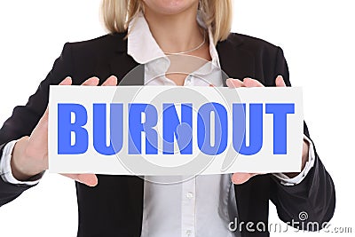 Burnout ill illness stress stressed at work businesswoman business concept Stock Photo