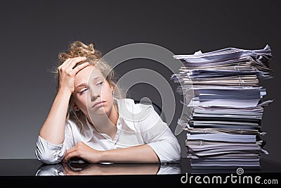 Burnout office worker Stock Photo