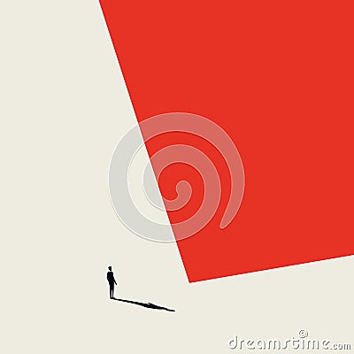 Burnout syndrome business vector abstract concept. Lonely and depressed businessman in minimalist artistic style Vector Illustration