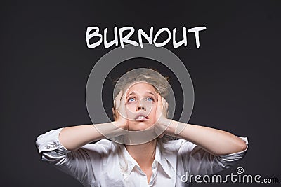 Burnout workplace harassment victim Stock Photo