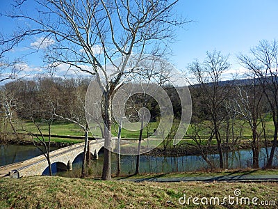 Burnside Bridge, Antietam National Battlefield, Maryland Stock Photo