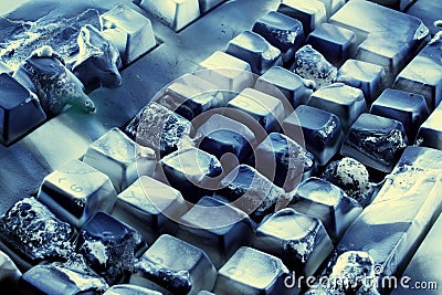 Burnt Computer Keyboard Stock Photo