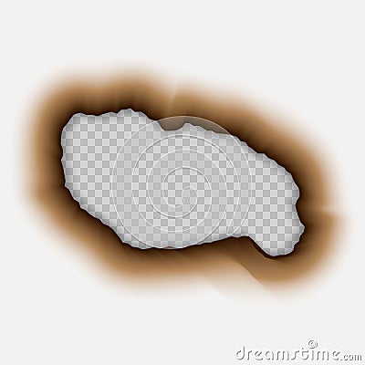 Burnt hole in pape Vector Illustration