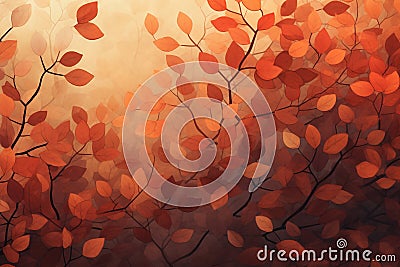 Burnt sienna autumn foliage background Stock Photo