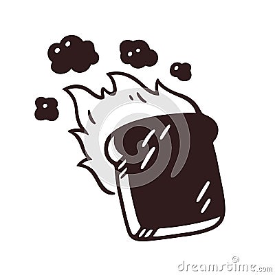 Burnt toast drawing Vector Illustration