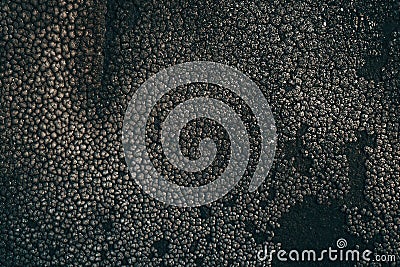 Burnt wooden particleboard surface, black texture of surface after fire Stock Photo