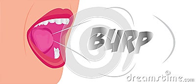 A burp text from mouth Vector Illustration