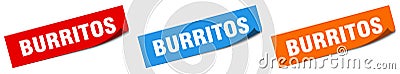 burritos banner. burritos speech bubble label set. Vector Illustration