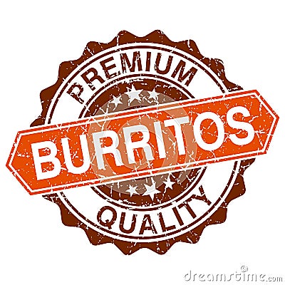 Burritos grungy stamp Vector Illustration