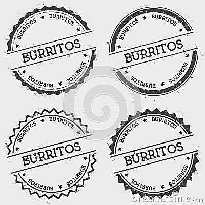 Burritos insignia stamp isolated on white. Vector Illustration