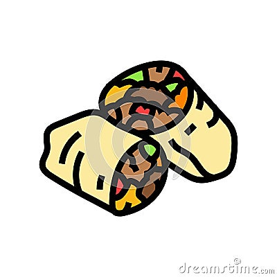 burritos mexican cuisine color icon vector illustration Cartoon Illustration