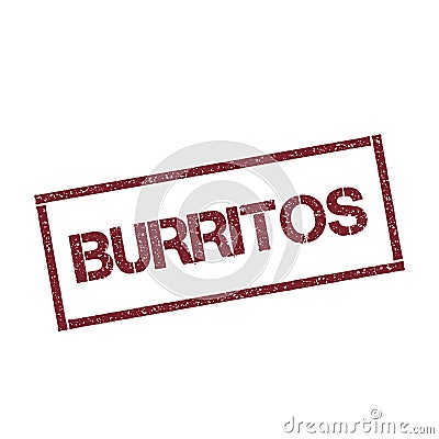 Burritos rectangular stamp. Vector Illustration