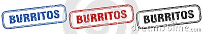 burritos square isolated sign set. burritos stamp. Vector Illustration