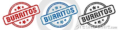 burritos stamp. burritos round isolated sign. Vector Illustration