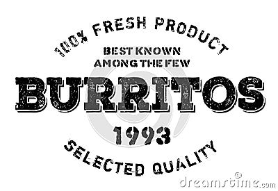 Burritos stamp rubber grunge Vector Illustration