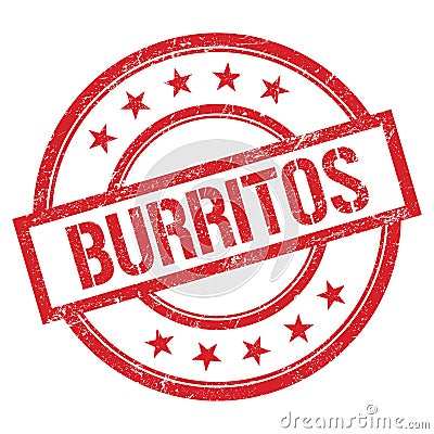 BURRITOS text written on red vintage stamp Stock Photo