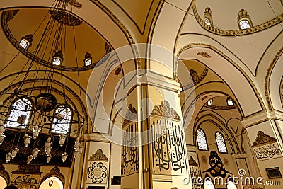 Bursa Grand Mosque or Ulu Cami is a mosque in Bursa, Turkey. Sitting, square Stock Photo