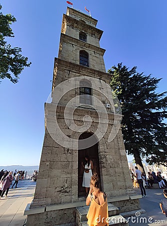 The historical clock tower in Tophane Park Editorial Stock Photo