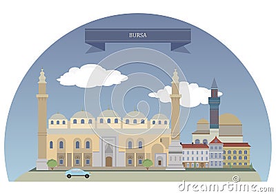 Bursa, Turkey Vector Illustration