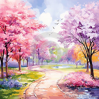 Burst of Joy: Spring Blossoms Celebrate New Beginnings Stock Photo