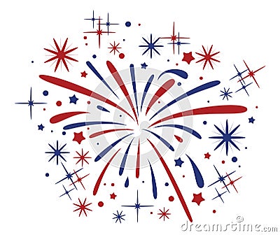 Bursting fireworks, vector Vector Illustration