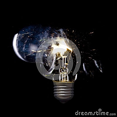 Bursting light bulb Stock Photo