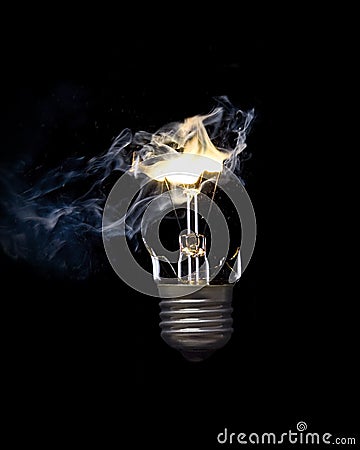 Bursting light bulb Stock Photo