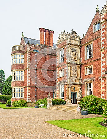 Burton Agnes Hall main entrance, Yorkshire, England. Stock Photo