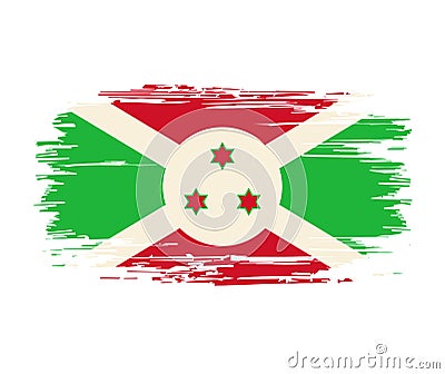 Burundian flag brush grunge background. Vector illustration. Vector Illustration