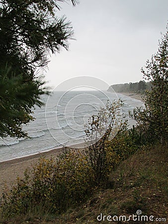 Buryatia. Lake Baikal. Strong wind. Stock Photo