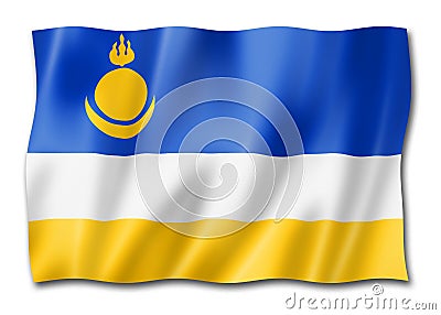 Buryatia state - Republic - flag, Russia Cartoon Illustration