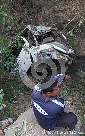 Bus accident crash Editorial Stock Photo