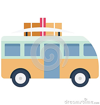 Bus Color Vector Icon which can easily modify or edit Stock Photo